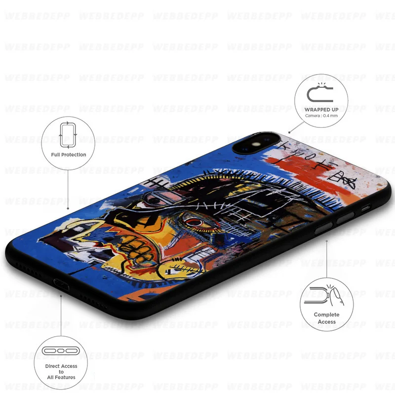 WEBBEDEPP Jean-Michel Basquiat Street Мягкий силиконовый чехол для iPhone 11 Pro Xr Xs Max X или 10 8 7 6 6S Plus 5 5S SE
