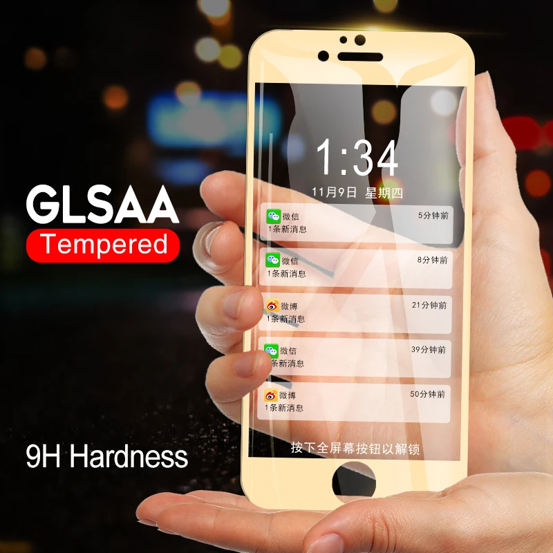 Ультратонкое полное покрытие из закаленного стекла для iPhone 7 8 5 6 S Plus 5C 5S SE 11 Pro Max