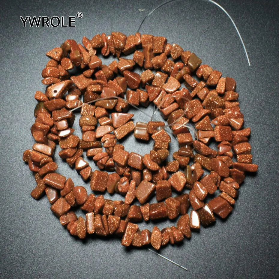 Оптовая продажа бусины 5-8 мм в форме кристаллов золотистого песка из