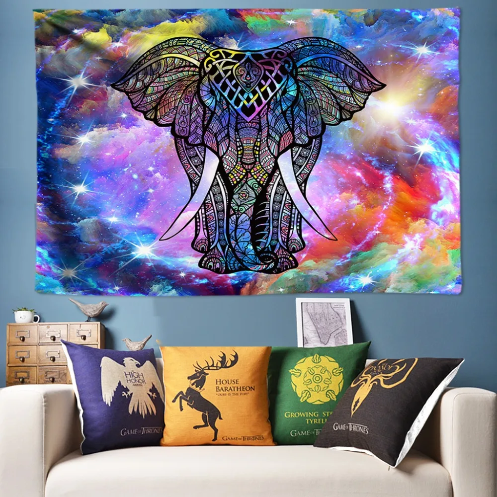 Гобелен с большим слоном большие настенные Висячие 3D Животные Psychedelic гобелены