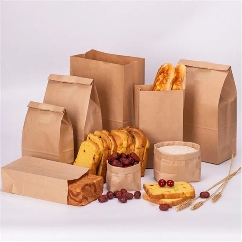 50 шт бумажный пакет коричневый крафт подарочный пакеты упаковка печенье конфеты