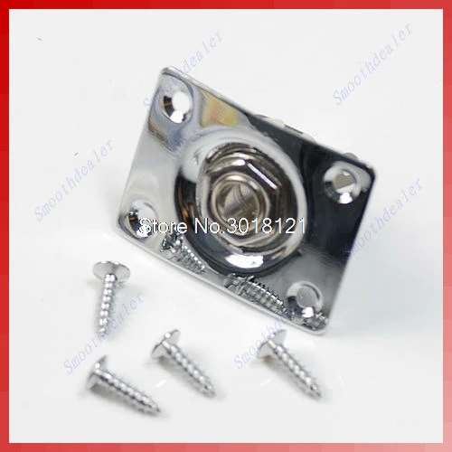 

Hot Sell 5sets/lot Chrome Rectangle Output Guitar Jack Plate Socket