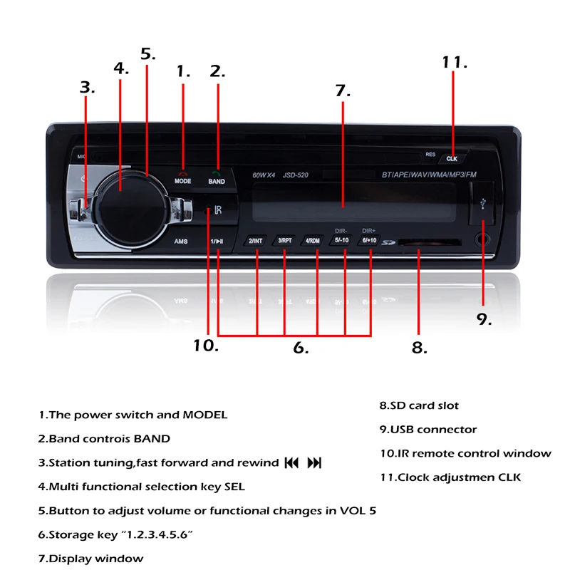 Автомагнитола Onever 1din Автомобильная с поддержкой Bluetooth FM Aux SD USB MP3|bluetooth autoradio|car
