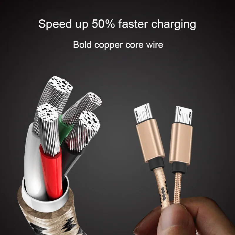 Кабель Micro USB для зарядки Samsung galaxy S7 S6 Edge A3 A5 Xiaomi Redmi Note 5 6 6A Android кабель передачи