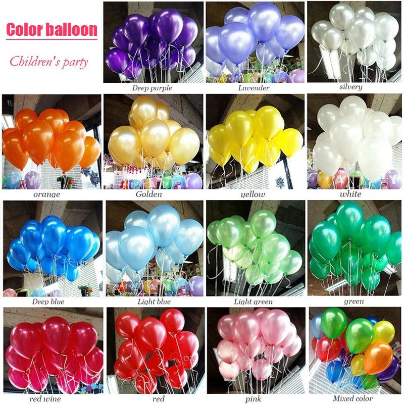 

100pcs/lot wedding decor balloon birthday party ballon 10inch 1.5g Gold white kind of ball snow white party wedding air balloons