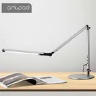 Современная энергосберегасветодиодный ная Настольная лампа с зажимом, диммерный светильник с длинной ножкой для бизнеса, офиса, кабинета, Настольный светильник для стола