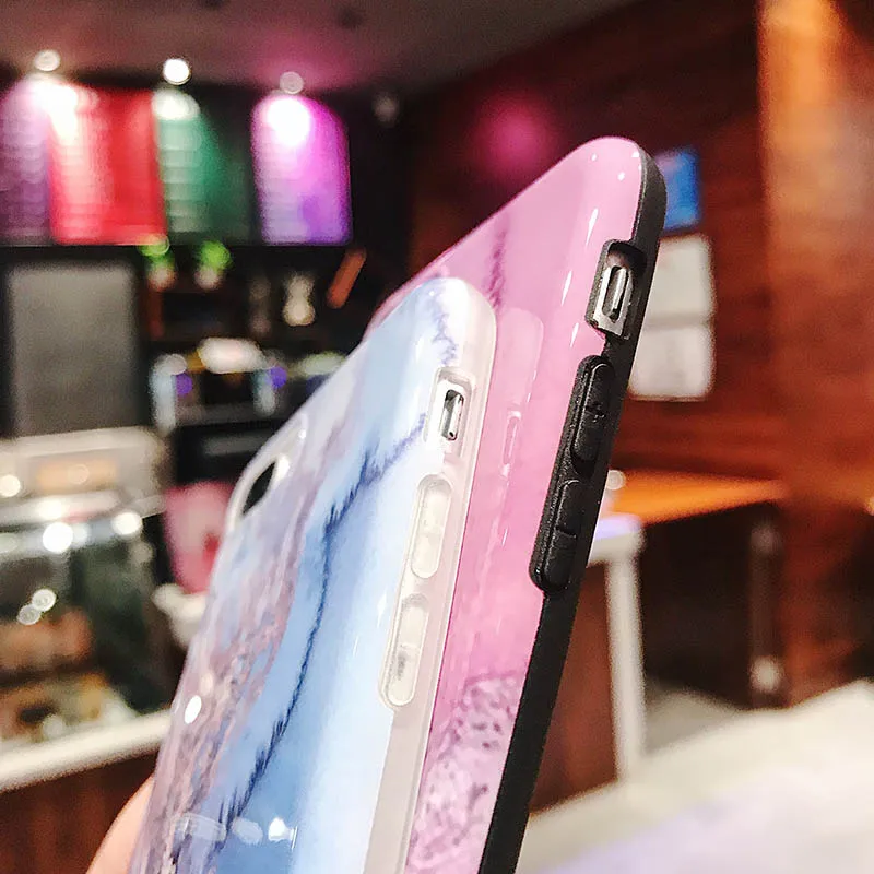 

Phone Case For iPhone 6 6S 7 8 Plus X XR 11 Pro XS MAX Soft Silicone Print Marble Crack Pattern TPU Shell Back Cover Cases Coque