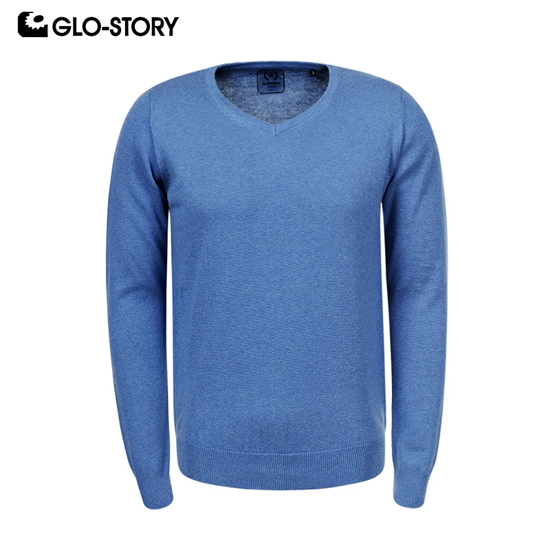 GLO STORY 2019 Мужской пуловер Свитера мужские базовые v образным вырезом Pull мужской