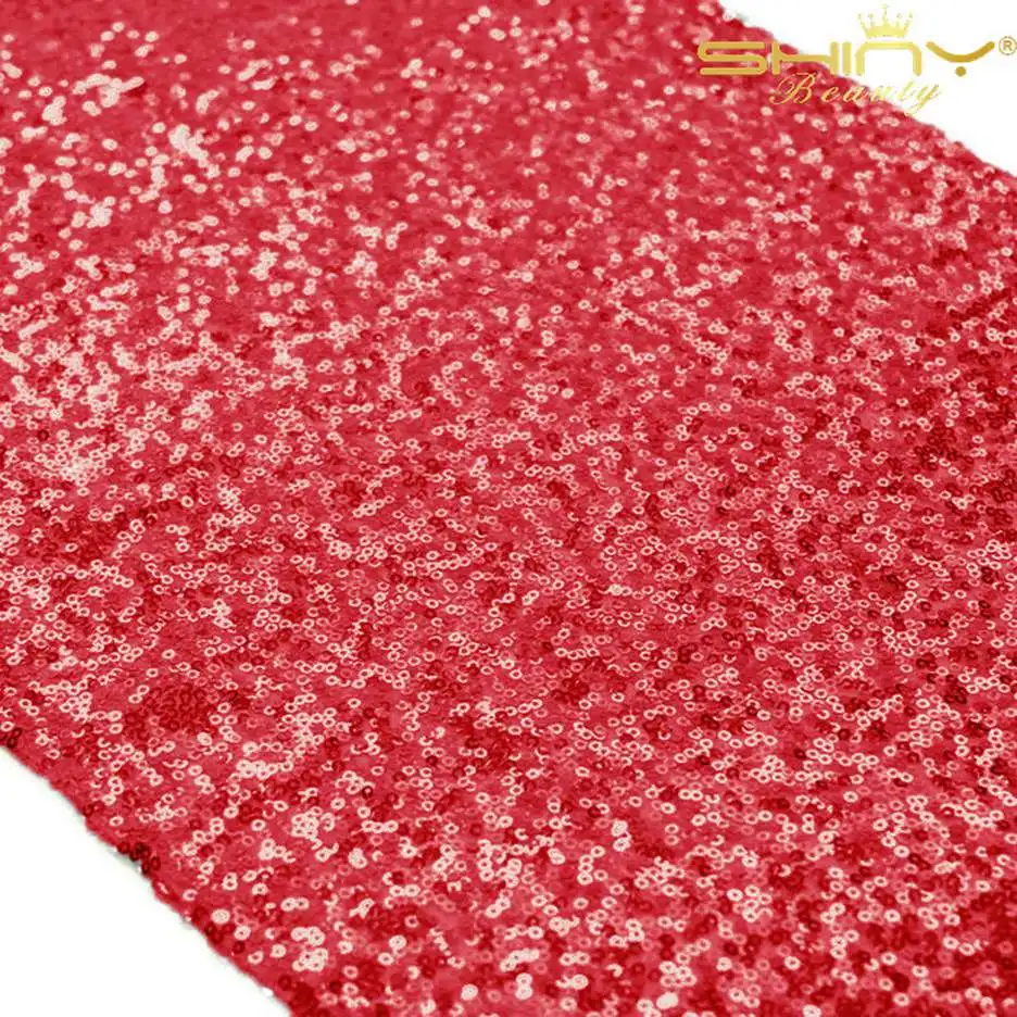 Red Color 12x108in скатерть с блестками, белая настольная дорожка, блестящая скатерть с блестками, постельное белье для свадебного украшения стола 30x275cm-a - Цвет: Red Color