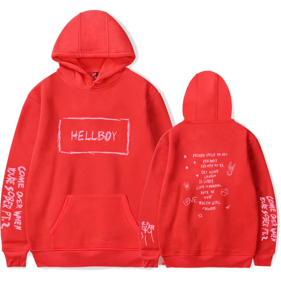 Новая мужская толстовка с капюшоном lil peep HELLBOY простая Толстовка принтом весенне