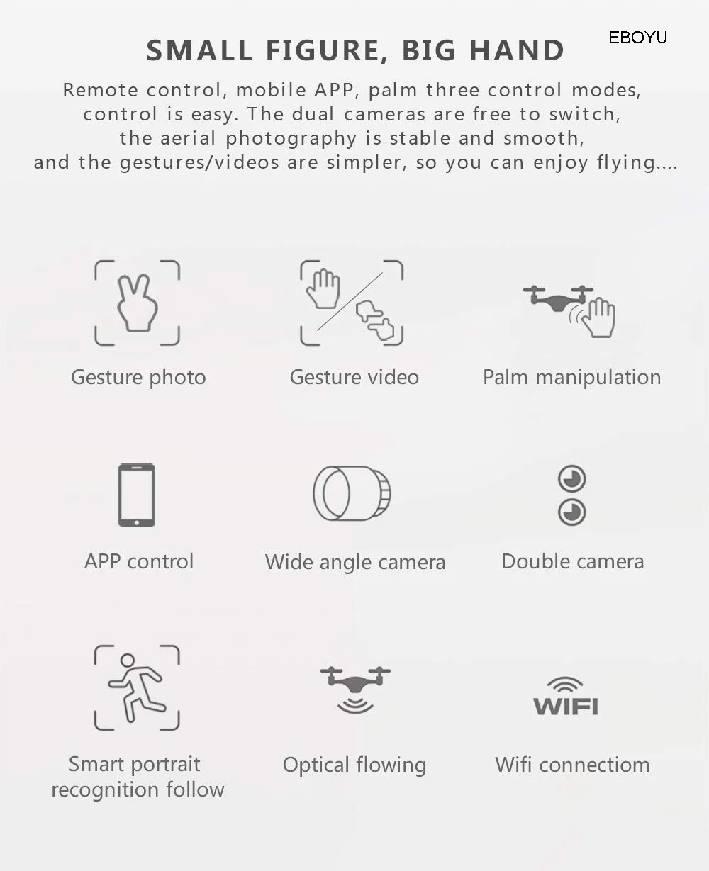 EBOYU SG700D Радиоуправляемый Дрон 4 K/1080 P широкоугольный Wi-Fi FPV камера Оптическое позиционирование потока высота Удержание жестов управление Радиоуправляемый квадрокоптер