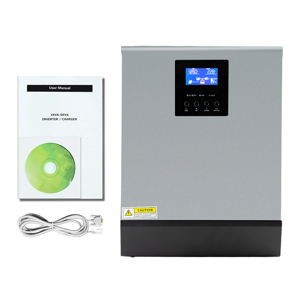 

PowMr MPPT Hybrid Solar Inverter MPS 3KVA/2400W 24VDC 220VAC 24V 60A MPPT Solar Charger and 30A AC Charger Off Gird Inverter