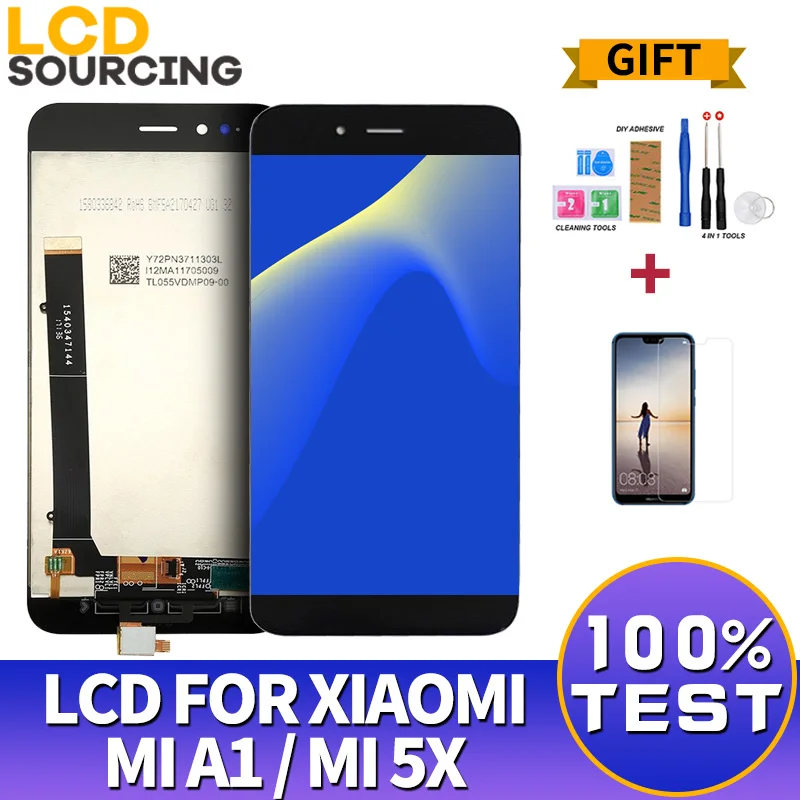 ЖК дисплей 5 дюйма для XIAOMI Mi A1 / 5X с сенсорным экраном и дигитайзером в сборе рамкой