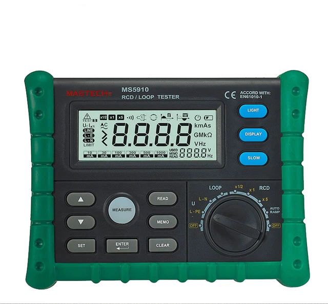 MS5910 автоматический выключатель RCD тестер контура измеритель времени отключения