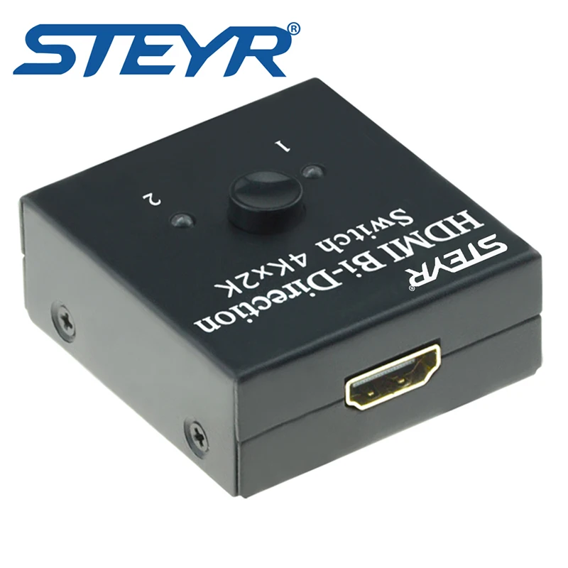 STEYR HDMI переключатель 2 порта двунаправленный ручной 2x1/1x2 Hub HDCP Passthrough Sup порты Ultra HD
