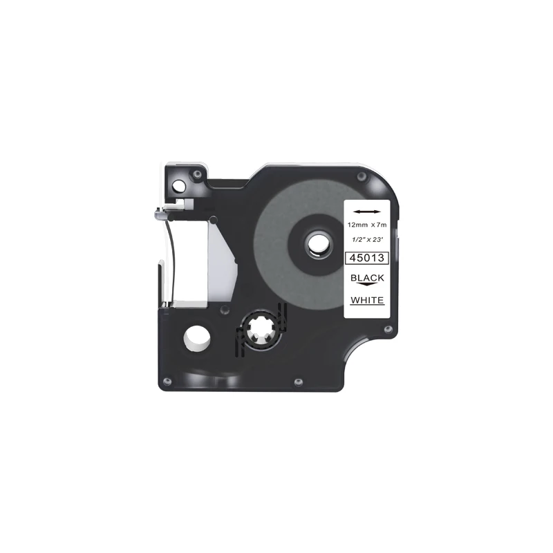 Black-White 1PCS for DYMO D1 45013 d145013 Label Tape Black on White 12mm*7M compatible for DYMO LteraTag Label Printer - Цвет: Black-White
