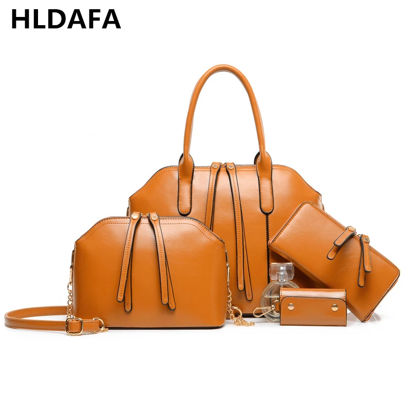 2019 женская кожаная сумка-мессенджер сумка на цепочке через плечо композитная 4