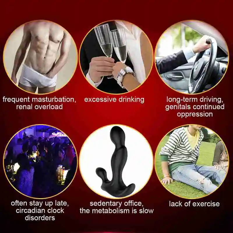 Силиконовый массажер простаты анальный Вибраторы анальная пробка Мужской