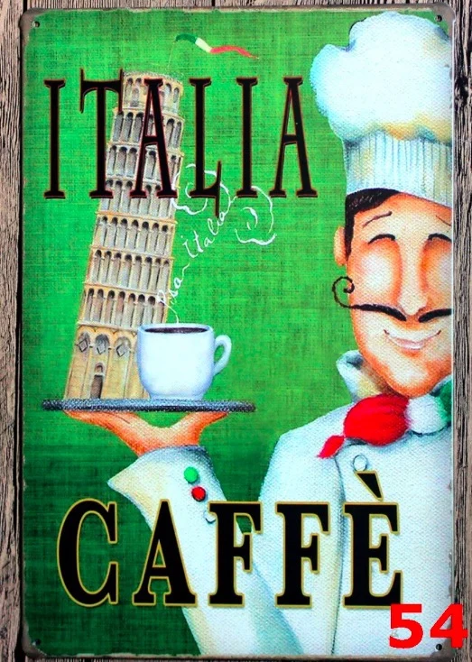 

1pc Coffee Hot Italian Beans shop cafe blend plaques Tin Plate Sign wall Decoration Poster metal vintage retro shabby garage