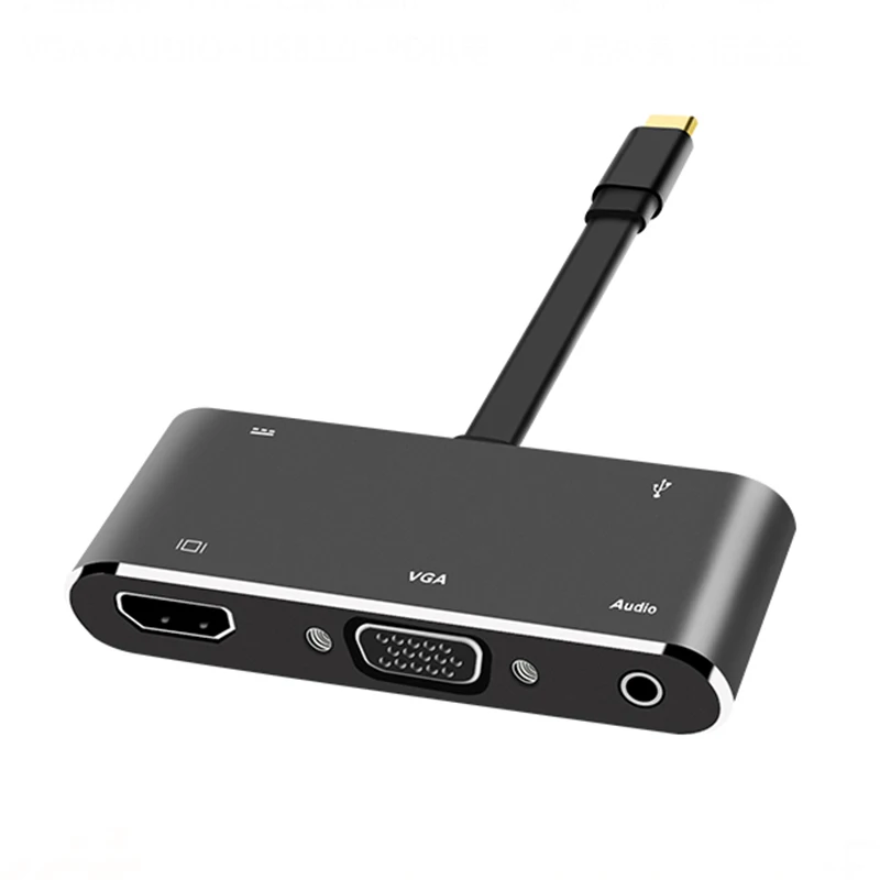 5 в 1 USB C к HDMI адаптер Type HDMI/VGA/аудио/USB 3 0 порт + конвертер для ноутбука Macbook новое