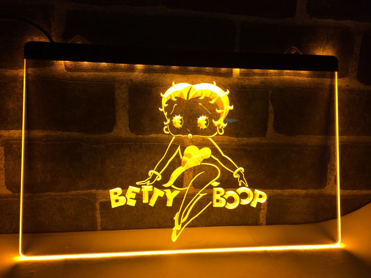 LC197 Betty Boop светодиодный неоновый светильник знак для домашнего декора|Таблички и