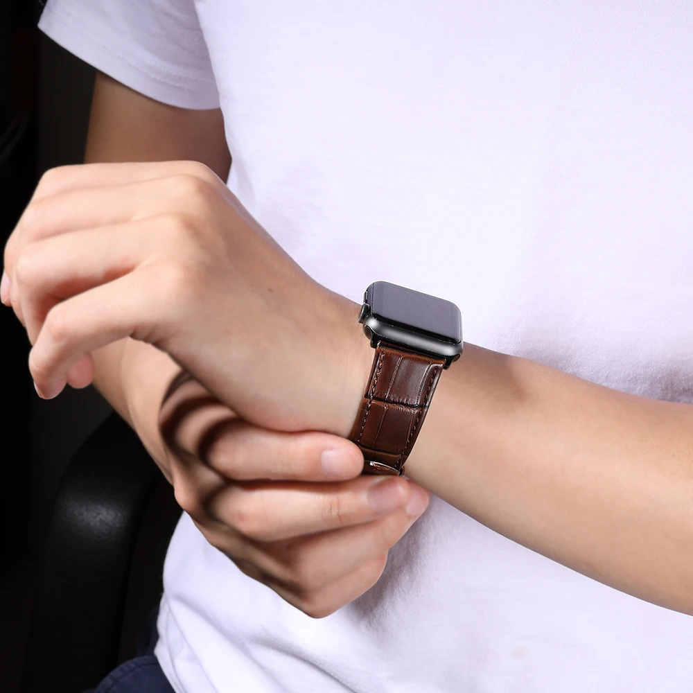 Ремешок для часов iStrap из натуральной бычьей кожи ремешок Apple Watch 42 мм 38 iWatch 4 44 40 |