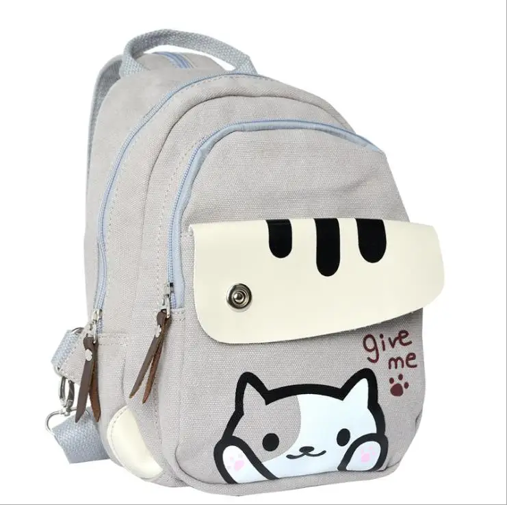 Harajuku Горячая Аниме Kawaii Neko Atsume Cospaly Мини Печать джинсовые рюкзаки для девочек-подростков женские школьные сумки Mochila Escolar - Цвет: 1