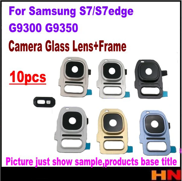 Стеклянный объектив задней камеры 10 шт. + корпус рамки для Samsung Galaxy S7 Edge G935 G9350 G935F/A/T