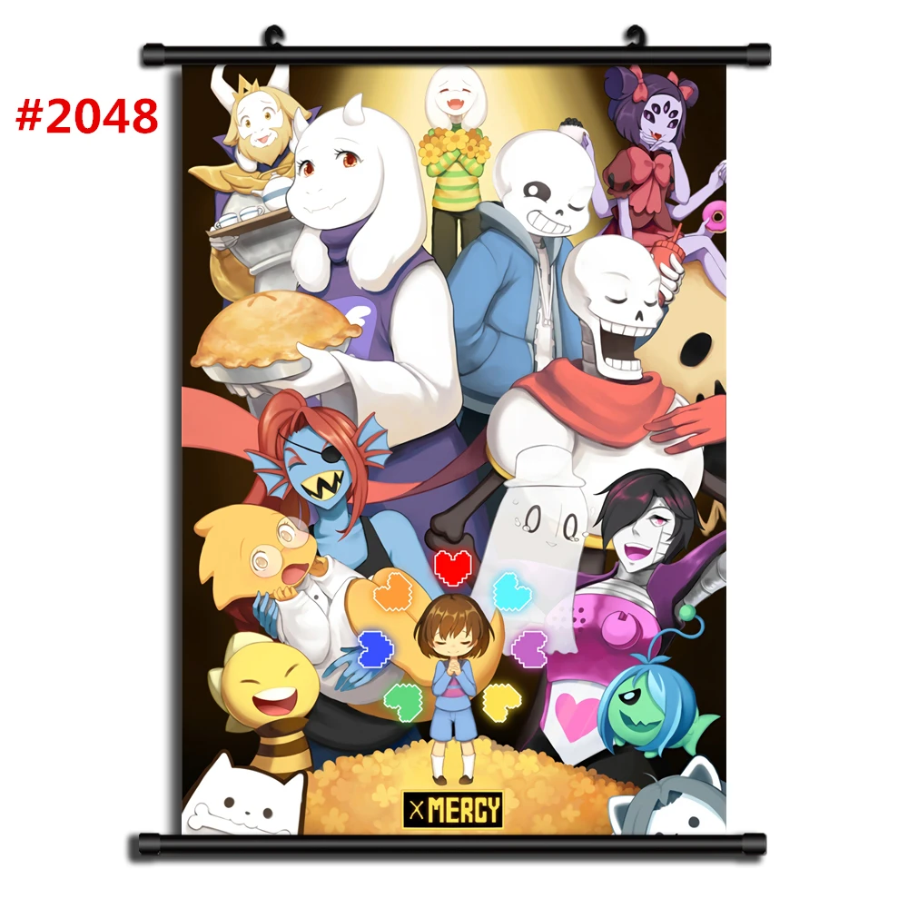 2048 Undertale Аниме Манга настенный плакат свиток B - Цвет: 2048