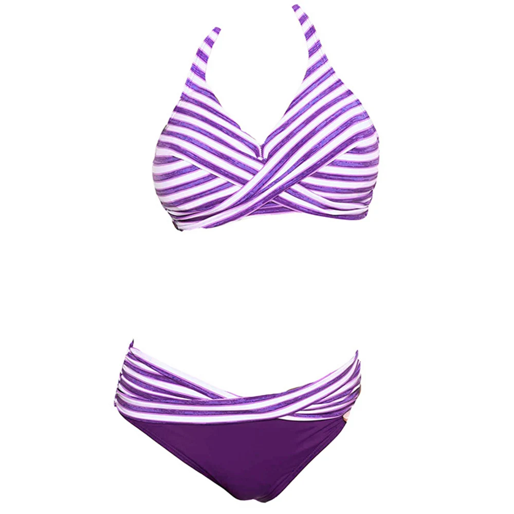 FS 2018 Sexy Полосатый повод High Cut Bikini наборы плюс Размеры купальники Треугольники для