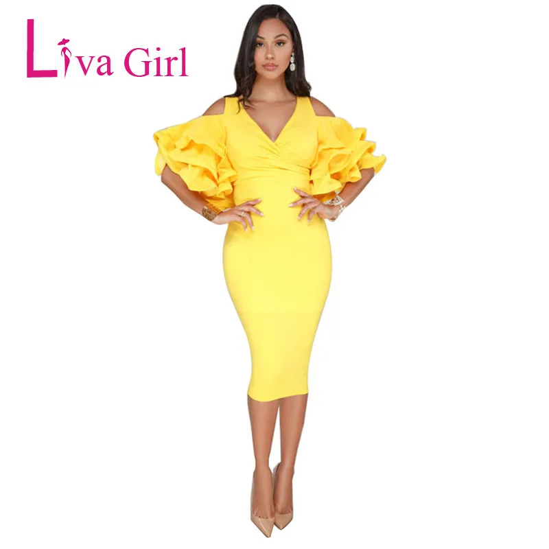 Новинка сексуальное облегающее вечернее платье миди Liva Girl с открытыми плечами