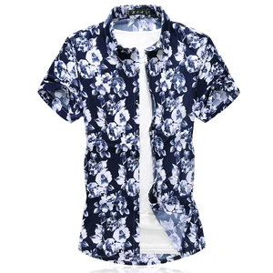 Новинка 2021, рубашка из 95% хлопка, удобная мужская рубашка с принтом, Гавайская Повседневная рубашка с короткими рукавами, модная рубашка, рубашка в китайском стиле с цветами