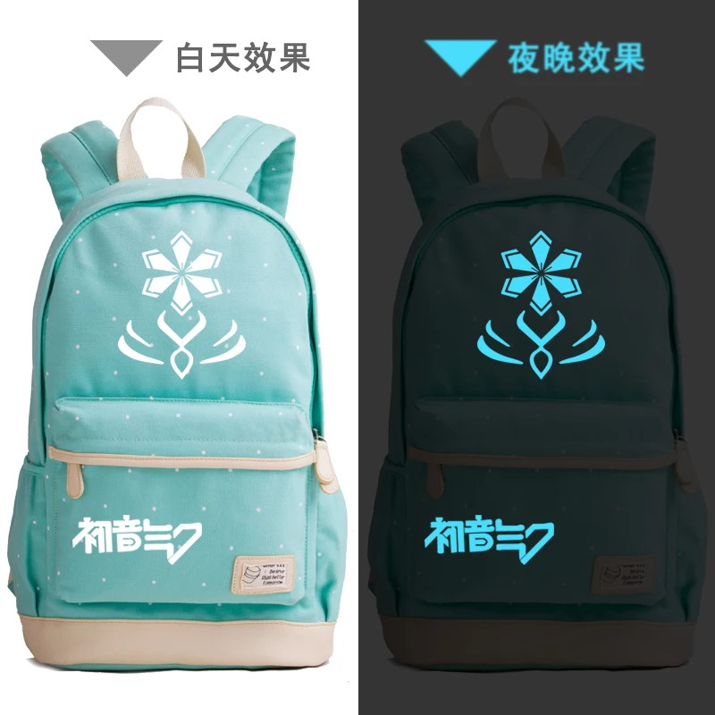 Музыкальный Хацунэ Мику Печать Рюкзак Kawaii женские сумки на плечо Miku Mochila Feminina Холст Школьные сумки для девочек-подростков