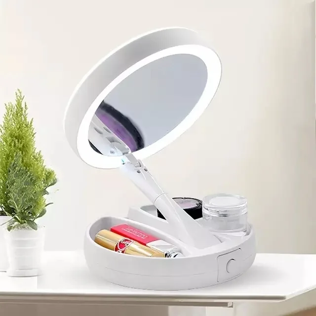 Портативное вращающееся на 360 градусов зеркало для макияжа настольное