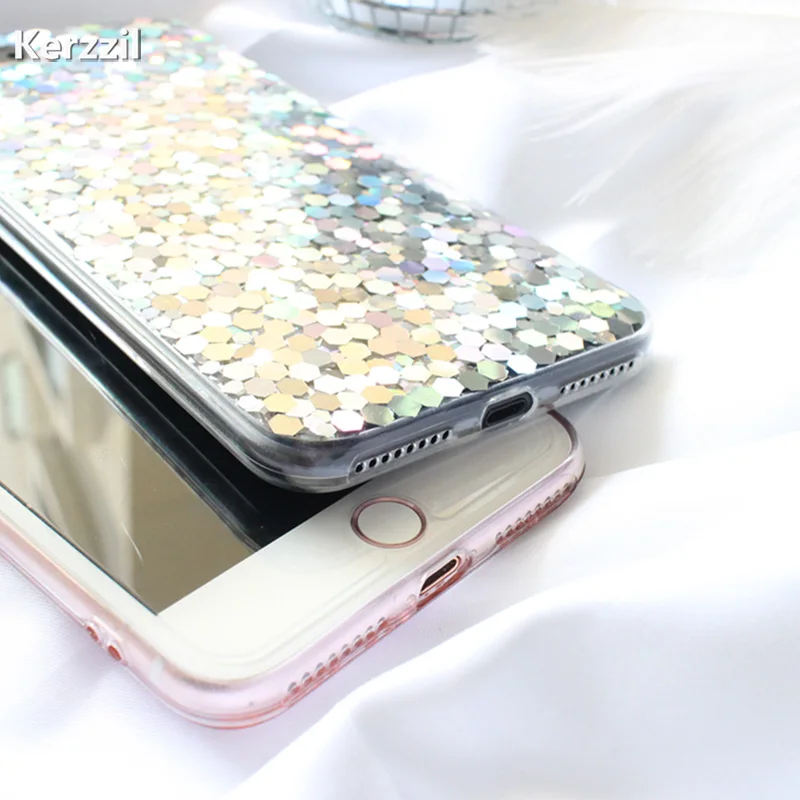 Чехлы для iPhone 7 6 6S Plus с лазерными блестками блестящими геометрическими фигурами