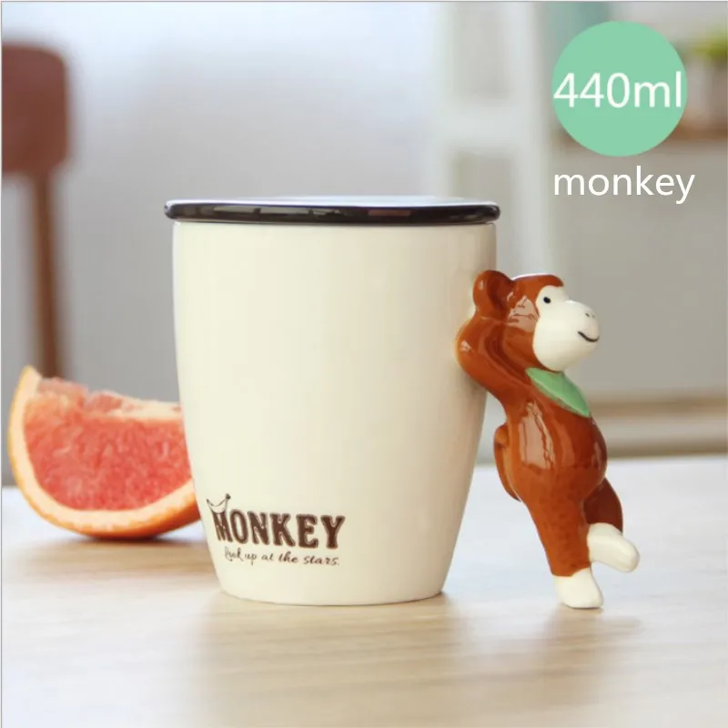 Креативная мультяшная звезда 3D керамическая чашка с животными для офиса