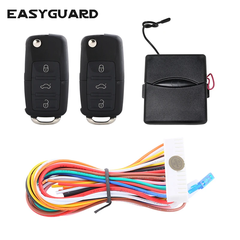 

Quality car key keyless entry kit with remote lock unlock remote trunk release negative power window output uncut key blade