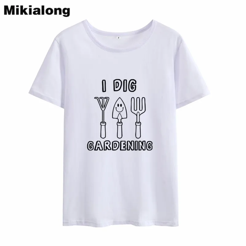 Mikialong кавайная летняя футболка I DIG для садоводства Женская корейская мода 2018