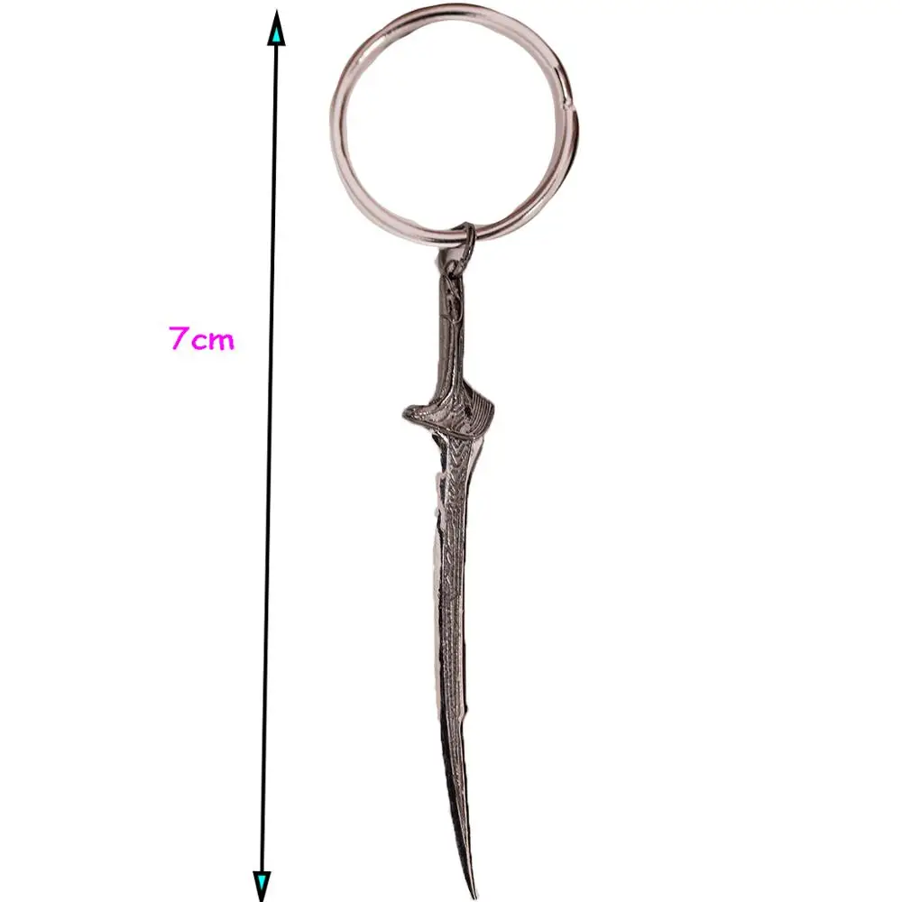 X-COSTUME Alita: Battle Angel Alita Sword Necklace&ampKeychain Silver Collection Cosplay Accessories Halloween Gift High Quality |