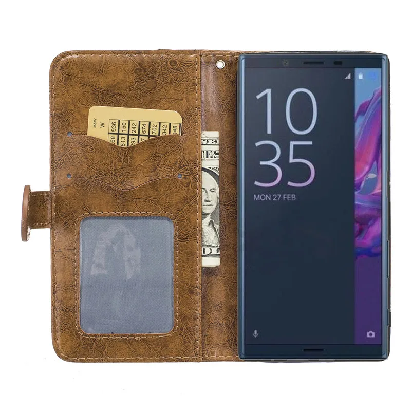 TopArmor для sony Xperia XA чехол тиснение кожи + Силиконовые кошелек слоты карт магнита