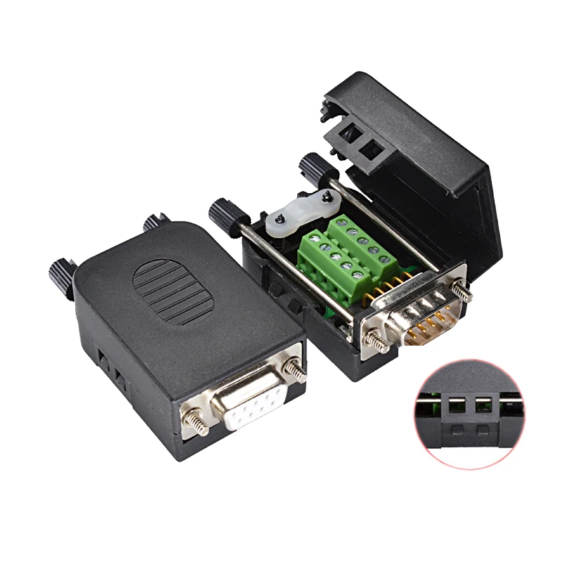 DB9 COM RS232 transfer-free Signals terminals Male Female connector D sub 9Pins Serial Connector Breakout Board Screw Terminals |