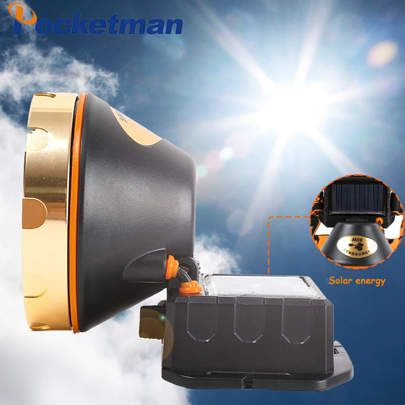 Солнечная энергия USB интерфейс светодиодный налобный фонарь мощный внутри