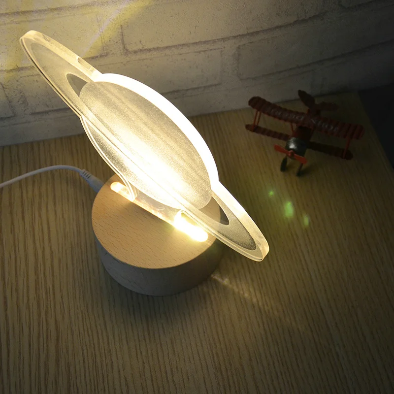 Ночник Saturn Design DC5v для детской спальни 3D иллюзия креативное Рождественское