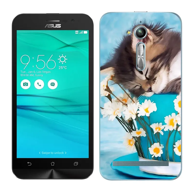 Для Asus Zenfone Go ZB500KL ZB500KG Мягкий Чехол Для Zenfone Go силиконовый чехол спящий окрашенный Для Zenfone Go ZB500KG 5,0" - Цвет: 03