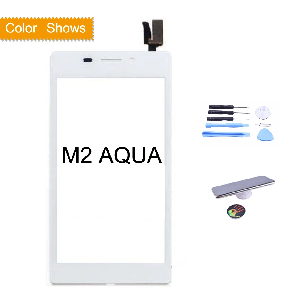 M2AQUA white gift Сенсорный Экран 4," для sony Xperia M2 S50H D2302 D2303 D2305 M2 Aqua D2403 сенсорный экран дигитайзер стекло передней сенсорной панели объектив - Цвет: M2AQUA white gift