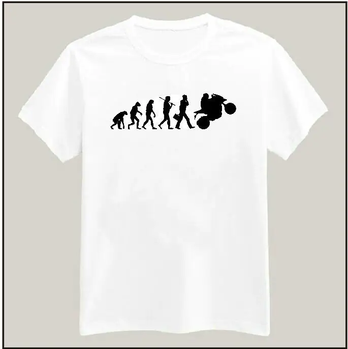 

New Arrival Evolution Of Motorcycle Print Women Tshirt Cotton Casual Shirt White Hipster Top Tees Plus Size Camiseta TZ205-214