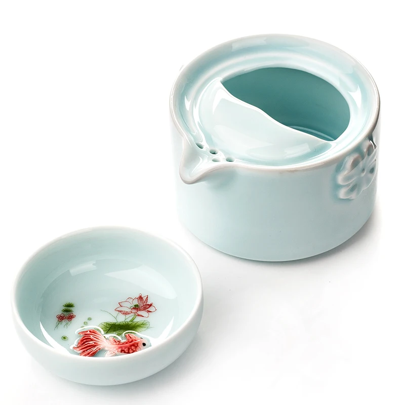 Дорожный чайник Celadon чайная чашка керамический для рыбы портативный дорожный