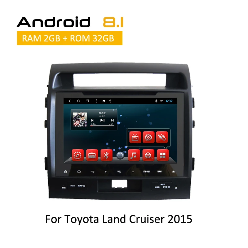 9 0 дюймов Автомагнитола Android 8 1 автомобильный dvd-плеер для Toyota Land Cruiser стерео 2 ГБ 32