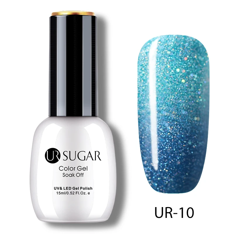 Ur Sugar, меняющий цвет, Гель-лак для ногтей, термостойкий УФ-Гель-лак, 3 слоя, впитывается, для маникюра, украшения ногтей, 15 мл - Цвет: 10