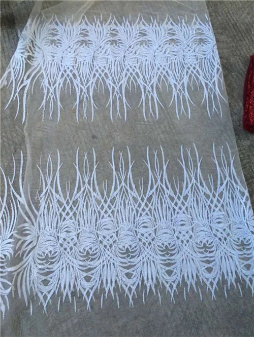 Великолепная ярко синяя блестящая французская сетчатая кружевная ткань